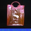 Hot pink PVC clear bag with round handles