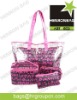 Hot-pink Tote PVC cosmetic bag set