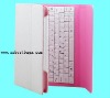Hot!! pink & white leather keyboard case for IPAD 2 with fashion design