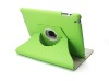 Hot sale-360 rotation new grenn leather case for ipad 2 cover