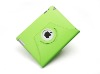 Hot sale-360 rotation new grenn leather case for ipad 2 cover