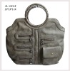 Hot sale navy Ringlike & Chic soft leather tote bag