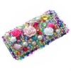 Hot sell Protective bling case diamond flower hard cover case for iphone 4