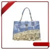 Hot sell blue jean lady handbag with lace(sp26181)