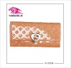 Hot selling heart sealing lady wallet made of high quanlity cow leather