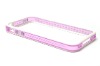 Hybrid PC + Silicone Bumpers for iPhone 4S(White/Pink Clear)