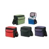 Insulated 6-can cooler bag with velcro flap pocket