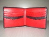 Italian Calf Real Leather Mens wallet with Trendy Red Tone