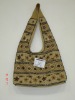 Item# 2111 Cotton canvas with bead work shoulder bag.