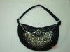 Item# 2121 Cotton canvas with bead work shoulder bag.