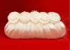 Ivory Satin Rose Flowers Handmade Party Bag/Evening Bag/Ladies Bags/Handmade Bags