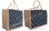 JUTE SHOPPING BAG WITH HANDLOOM FABRIC