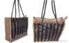 JUTE SHOPPING BAG WITH HANDLOOM FABRIC