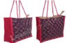 JUTE SHOPPING BAG WITH HANDLOOM FABRIC