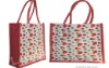 JUTE SHOPPING BAG WITH POLKA DOTS