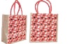 JUTE SHOPPING BAG WITH POLKA DOTS