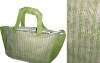JUTE SHOPPING BAG WITH STRIPE DESIGN