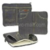 Jeans Style Soft Pouch For iPad 2 zipper case