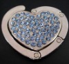 Jeweled heart shape foldable bag hook hanger ZM-HB057.