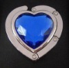 Jeweled heart shape zinc alloy foldable purse hanger ZM-HB070.