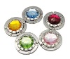 Jewelry Bag Hangers, Alloy with Faceted Acrylic Cabochon, MixedColor, Size: about 43x15mm; hook: 79x5x5mm(BAGH-Q001-M)