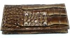 Just Leather Ladies Purse Wallet Card Holder 11 Card Slots Crocodile Pattern B2