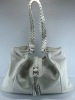 Just Leather Medium Handbag Shoulder Bag With Woven Leather Trim And Handle