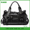 KD-S87 Hot sell Black Soft Pu lady handbag with outside pocket
