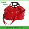 KD8196 Hot sell red shiny pu Special handle lady bag