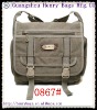 Khaki canvas college student shoulder bag