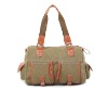 Korea Fashion Canvas Handbag With Outside Pockets