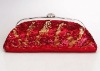 Korean 2011 New Fashion Paillette Personalized Design Cluth Baguette Bag RED