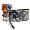 Korean style coins bag purse with doll pendant cell phone bag wallet