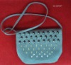 LIGHTGREY EVENING BAG WITH RIVETS