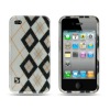 LUXMO Crystal Hard Shell Case for Apple iPhone 4(BlackSilver Rhombus)