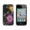 LUXMO Crystal Hard Shell Case for Apple iPhone 4 (Purple Floral)