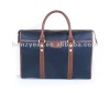 LY3390-1 Navy blue Twill and Genuine cowhide leather Hard Briefcase/ business bag