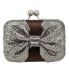 Ladies Clutch Evening Bag / Handbag / Purse-Metal Chain Bow