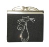 Ladies Fashionable Coin Purse with Crystal Kitten