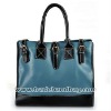 Ladies blue geniune leather fashion handbag
