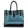 Ladies blue geniune leather fashion handbag