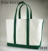 Ladies casual style white canvas square tote handbags