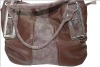 Ladies coffee Europe style big gold buackle leather handbag(leather bag)