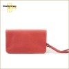 Ladies elegant genuine pink leather clutch