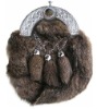 Ladies' elegant rabbit fur handbags