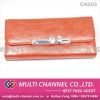 Ladies' fashion PU leather hand wallet with diamond decoration