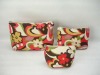 Ladies fashion Pattern Canvas Three in one cosmetic bag