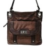 Ladies fashion leather handbag dark coffee