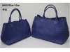 Ladies genuine leather weave bags