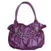 Ladies purple beaded PU handbag Italy wind
